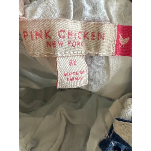 Pink Chicken Girls Size 8Y Blue Stripe Tiered Midi Dress - Picture 2 of 10